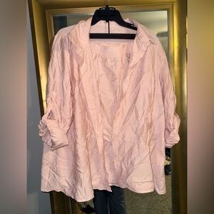SHEIN Light Pink Button-Down Shirt with Matching Shorts